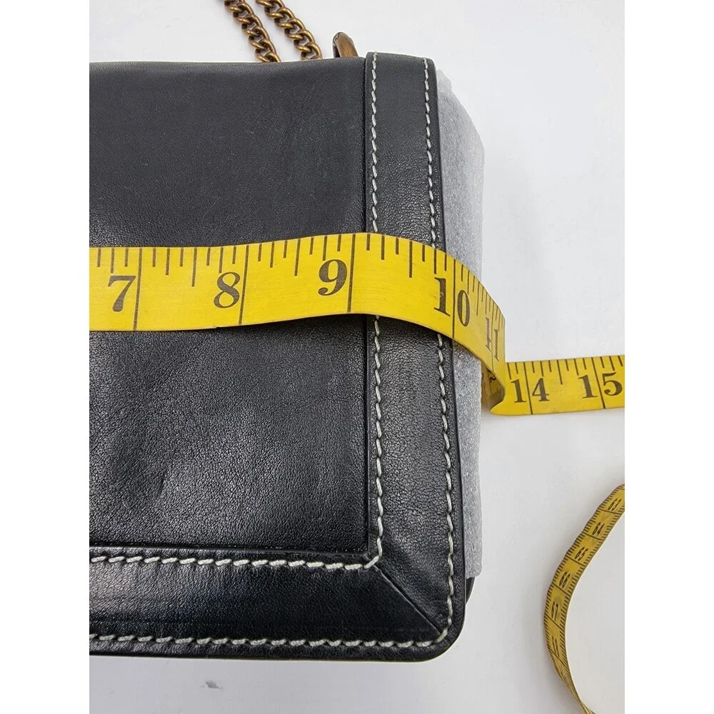 Sam Edelman Dallie Flap Crossbody Bag Women's Black Chain Strap Back Zipper - Picture 5 of 15